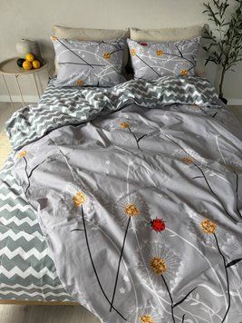Євро комплект постільної білизни Бязь Gold &laquo;Хвилька Одуванчик&raquo; 10591 фото