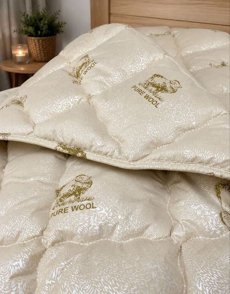 Ковдра PURE WOOL полуторна 145&times;210 см &ndash; тепла, стьобана, мікрофібра, Україна 13435 фото